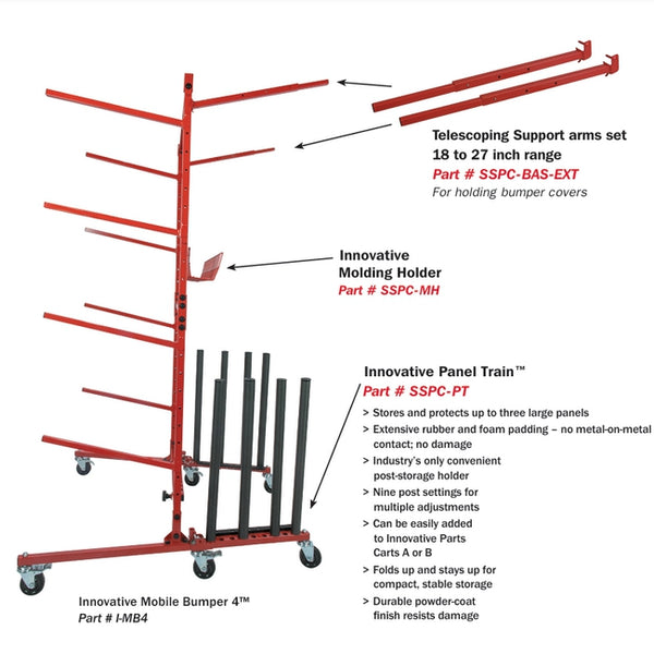 Single-Sided Mobile Bumper Storage Rack